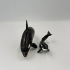 Vintage 1991 Safari Ltd Killer Whale Orca Figurines Monterey Bay Aquarium Set 2