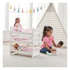 Badger Basket 1-2-3 Convertible Doll Bunk Bed - White pink Stripe