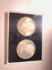 Canada Two Coin  Set 1 Dollar 1966 And  1 Dollar 1967  Silver  In Plastic  Frame