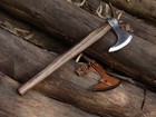 Viking Axe Hand Made Carbon Steel Blade Tomahawk Axe W leather Sheath Bl-3432