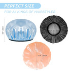 Shower Cap 4-pack Large Shower Caps For Women Long Hair  Premium Soft Silky Sati