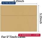 100 Packs 5x7 Kraft Envelopes  A7 Envelopes For Card Invitation   120gsm Envelop