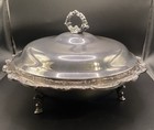 Wm Rogers Vintage Serving Dish Bowl With Lid   Footed Base Silver-plated Vintage