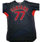 2010 Carlos Santana Signed Game Used Spring Training Cleveland Indians Jersey Xl
