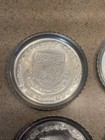 Vintage Aluminum Metal Souvenir Coasters Set Of 10 Mcm See Photos