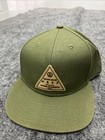 Neff Custom Goods Snapback Hat Olive Green Rubber Triangle Patch Flat Brim Cap