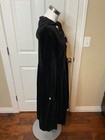 Laura Ashley Vintage Black Velvet Long Sleeve Pearl Button Tie Neck Dress Sz 10