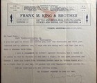Frank M  King-typed Letter Signed-author  Rancher-great Content-1902-original