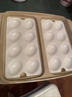 Vintage Tupperware Deviled Egg Keeper Carrier Server 2 Tray Container 723 1