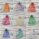 50pcs Moon Stars Organza Gift Bags     Jewelry Pouches For Weddings   Parties