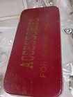 Vintage Singer Sewing Machine Accessories Greist Booklet Vtg Tin Box Hinged Lid