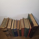 Vintage Antique Book Lot Of 10 Hardcover Books 1846-1930 History Decor Old Rare