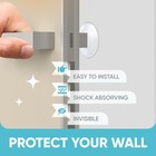 Door Handle Stopper Set - 6 Clear Rubber Wall Shields  Quiet Protectors