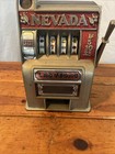 Vtg Metal Tabletop Slot Machine Bank  11  Rollis Inc  Reno  Nv Works Great 1960s
