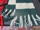 2 Vintage Scarves  Red Checkered  Green And White Striped