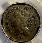 1865 Three Cent Nickel - Pcgs Xf Details - Env Dmg