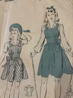Rare Vintage 1940 s Advance Sewing Pattern Girls 8 Yrs  Apron Dress Frock