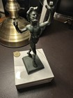 Antique 19th Century Small Bronze Sculpture Faun Bacchus Study Curio Statue