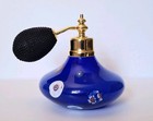 Vintage Murano Style Millefiori Cobalt Art Glass Perfume Bottle Atomizer Unused 