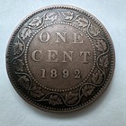 1892 Canada Large Cent     Queen Victoria     Obverse 2 