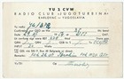 Karlovac Yugoslavia  Qsl Card-ham Radio  Yu2cvw-turbine Motor  1955