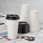 Racetop 16 Oz 100 Pack Disposable Paper Coffee Cups With Lids  16 Oz  White 