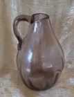 Vintage Glass Moonshine Jug Bottle Amethyst 9  Hand Blown Art Glass