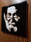 Jerry Garcia Wood Tile With Ceramic Layer Signed Mark West 6  X 6 