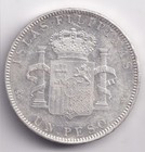 1897 Alfonso Xiii Un Peso Philippines   Spanish Colonial Silver Km-154 Au Detail