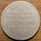 Jackson  Michigan Mi R  L  Klemm Cigars Otsego Hotel Santa Claus 25   Trade Token