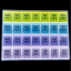 28-slot Flip-top Pill Organizer Box Weekly Portable Medicine Holder Case 7 Days