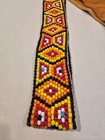 Vintage Beaded Belt Native American Geometric Pattern Leather Hand-made 65 