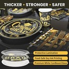 Graduation Party Supplies Kit Serves 16 - Gold And Black Class Of 2025 Tableware