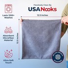 Microfiber Cleaning Cloth Grey - 12 Pcs  12 5 x12 5   - High Performanc