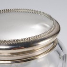 Wallace Sterling Silver Cut Crystal Powder Vanity Beaded Dresser Jar Rw s 3 5 di