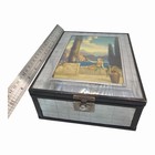 Vintage Art Deco Glass Vanity Box R Atkinson Fox Romance Canyon Mirror Top