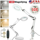 10x Magnifying Glass Desk Light Magnifier Led Lamp Reading Lamp With Base  clamp