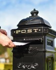    raventree    Deluxe Black Camden Free Standing Post Box