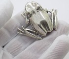 Vintage Italian Handmade Genuine Silver Real Life Size Frog Solid Figurine
