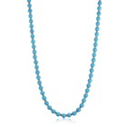 Vibrant 7mm Sleeping Beauty Turquoise Beads Necklace In 10k Yellow Gold Over 20 