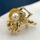 Mikimoto Pin Brooch Jockey Horse Racing Akoya Pearl K18 Pt950 4 01g