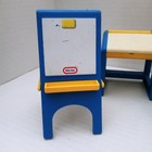 Vintage Little Tikes Dollhouse Furniture Picnic Table Desks Easel Lot Of 4