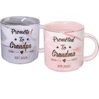 Promoted To Grandma And Grandpa 2025 Couple Mugs -new Grandparent Gifts For 