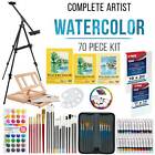 70pc Artist Watercolor Painting Set  2 Easels  60 Paint Colors  34 Brushes  Art