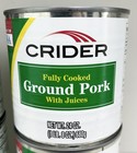 Lot Of  4  Crider Fully Cooked Ground Pork   Canned 24oz  1lb   Exp  05 30 2027 