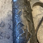 Pewter Lidded Beer Stein Tankard  Embossed Figural   Floral Relief Breweriana
