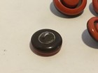 9 Vintage Rust   Black Bullseye Plastic Buttons Coat Jacket 20mm   17mm