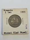 1966 Romania 1 Leu Nickel-clad Steel Uncirculated Coin  rf12