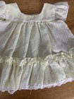 Vintage Toddler Girls Bryan Yellow Sheer Swiss Dot Lace Floral Ruffle Dress Baby