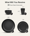 24 Piece Plates And Bowl Set For 6  Dinnerware Dish Set For Kitchen